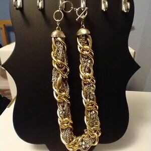 Banana Republic Chain Choker Necklace Mixed Metals